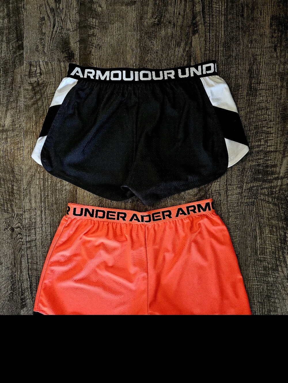 EUC Under Armour Bundle Of #2 Gray & Wht And Bright Neon Orange & Blk Both Sz L - Picture 2 of 7